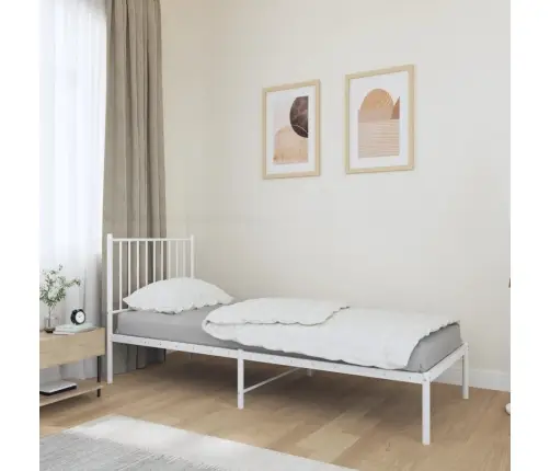 Gultas Rāmis Ar Galvgali, Balts Metāls, 80X200 Cm Vidaxl