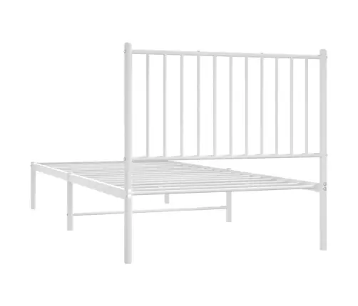 Gultas Rāmis Ar Galvgali, Balts Metāls, 90X200 Cm Vidaxl