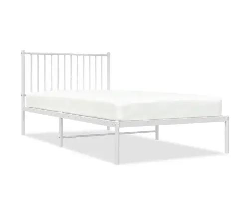 Gultas Rāmis Ar Galvgali, Balts Metāls, 100X200 Cm Vidaxl