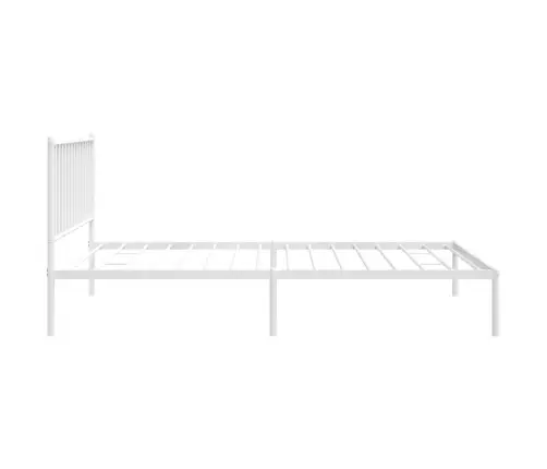 Gultas Rāmis Ar Galvgali, Balts Metāls, 107X203 Cm Vidaxl