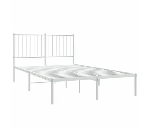 Gultas Rāmis Ar Galvgali, Balts Metāls, 120X190 Cm Vidaxl