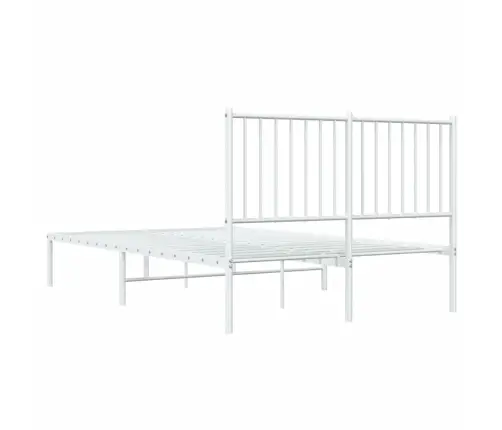 Gultas Rāmis Ar Galvgali, Balts Metāls, 120X190 Cm Vidaxl