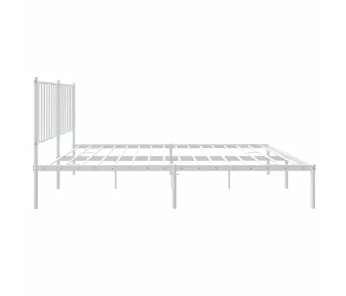 Gultas Rāmis Ar Galvgali, Balts Metāls, 140X190 Cm Vidaxl