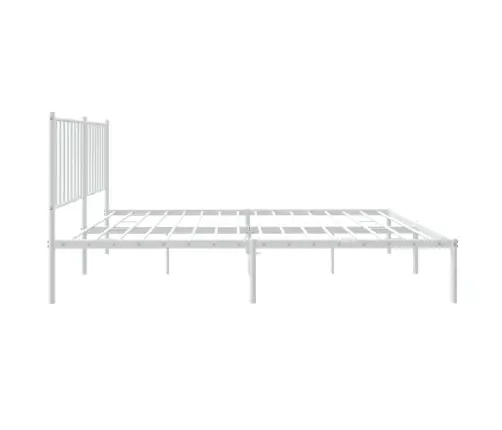 Gultas Rāmis Ar Galvgali, Balts Metāls, 140X200 Cm Vidaxl