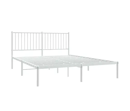 Metallist Voodiraam Peatsiga, Valge, 160X200 Cm