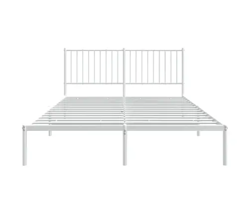 Metallist Voodiraam Peatsiga, Valge, 160X200 Cm