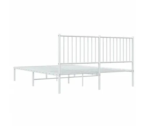 Metallist Voodiraam Peatsiga, Valge, 160X200 Cm