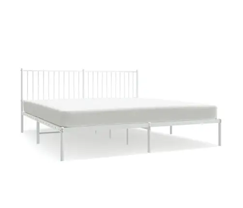 Gultas Rāmis Ar Galvgali, Balts Metāls, 183X213 Cm Vidaxl