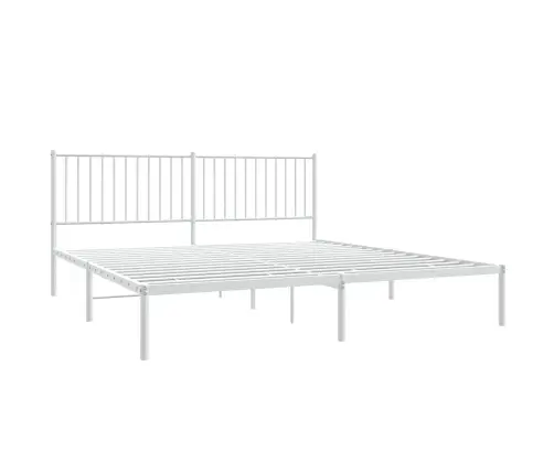 Gultas Rāmis Ar Galvgali, Balts Metāls, 183X213 Cm Vidaxl