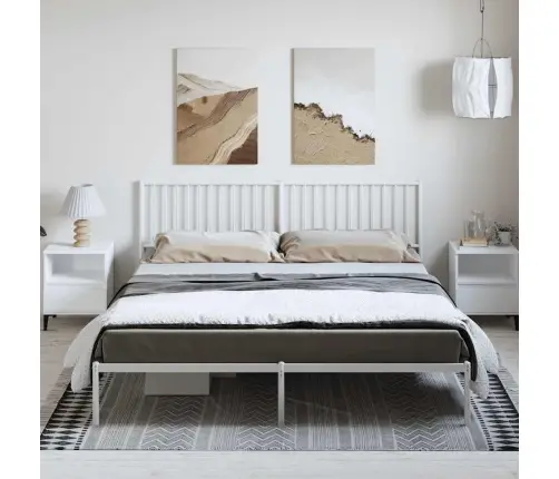 Gultas Rāmis Ar Galvgali, Balts Metāls, 183X213 Cm Vidaxl