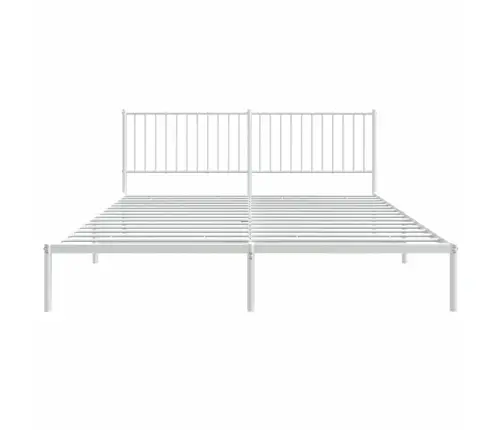 Gultas Rāmis Ar Galvgali, Balts Metāls, 183X213 Cm Vidaxl