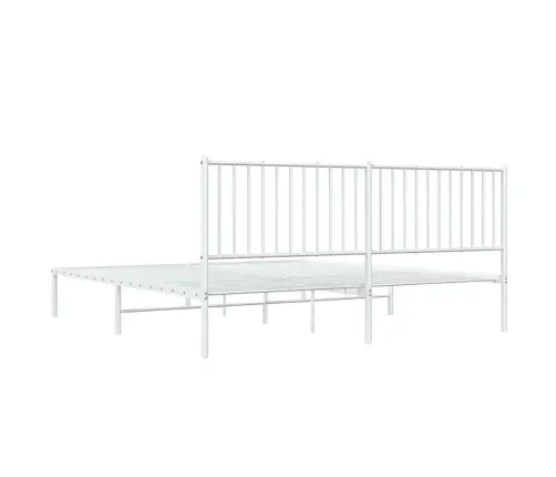 Gultas Rāmis Ar Galvgali, Balts Metāls, 183X213 Cm Vidaxl