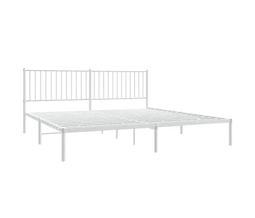 Gultas Rāmis Ar Galvgali, Balts Metāls, 193X203 Cm Vidaxl