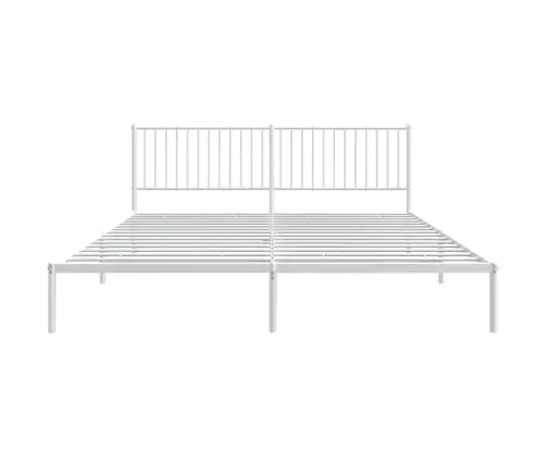 Gultas Rāmis Ar Galvgali, Balts Metāls, 193X203 Cm Vidaxl