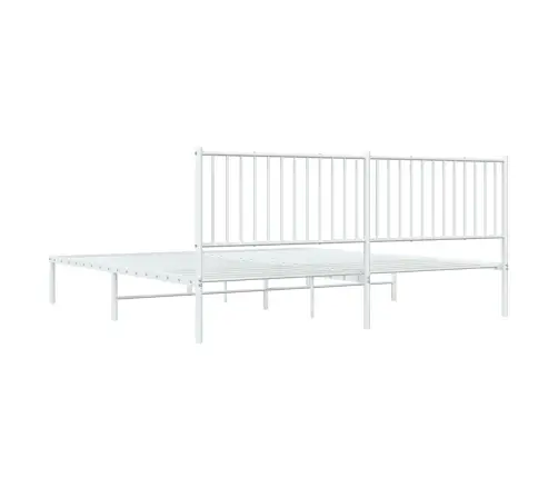 Gultas Rāmis Ar Galvgali, Balts Metāls, 193X203 Cm Vidaxl