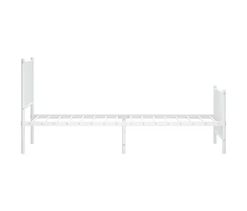 Metallist Voodiraam Peatsi Ja Jalutsiga, Valge, 75X190 Cm