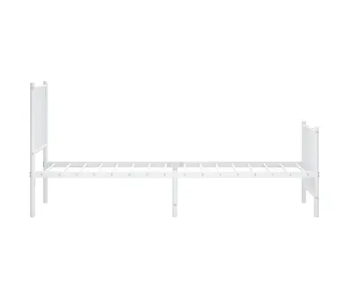 Metallist Voodiraam Peatsi Ja Jalutsiga, Valge, 80 X 200 Cm