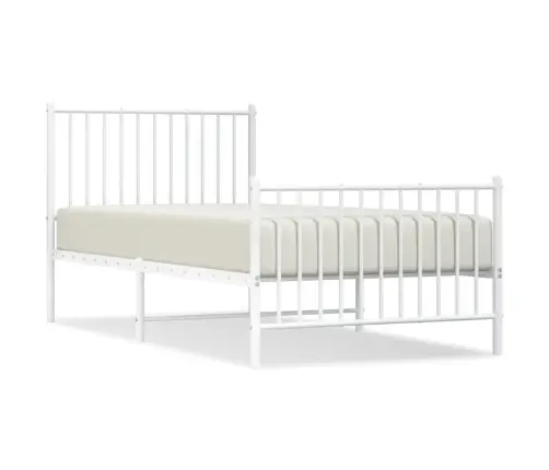 Lovos Rėmas Su Galvūgaliu/Kojūgaliu, Baltas, 90X190cm Metalas