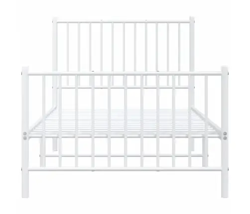 Lovos Rėmas Su Galvūgaliu/Kojūgaliu, Baltas, 90X200cm Metalas
