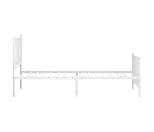 Gultas Rāmis Ar Galvgali Un Kājgali, Balts Metāls, 100X190 Cm Vidaxl