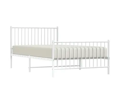 Gultas Rāmis Ar Galvgali Un Kājgali, Balts Metāls, 107X203 Cm Vidaxl
