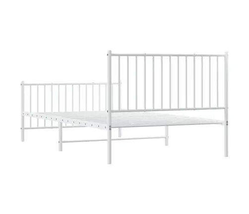 Gultas Rāmis Ar Galvgali Un Kājgali, Balts Metāls, 107X203 Cm Vidaxl