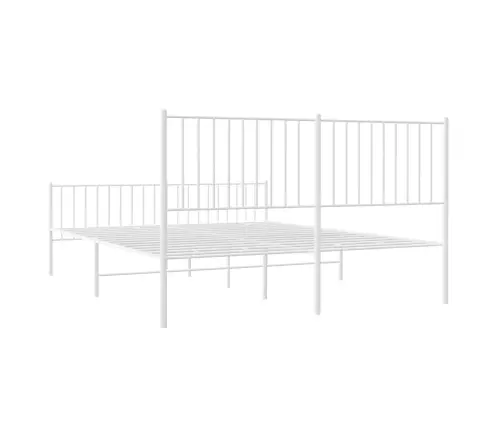Gultas Rāmis Ar Galvgali Un Kājgali, Balts Metāls, 160X200 Cm Vidaxl