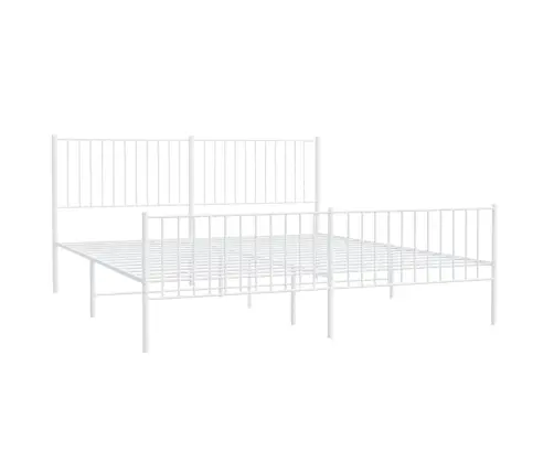 Gultas Rāmis Ar Galvgali Un Kājgali, Balts Metāls, 183X213 Cm Vidaxl