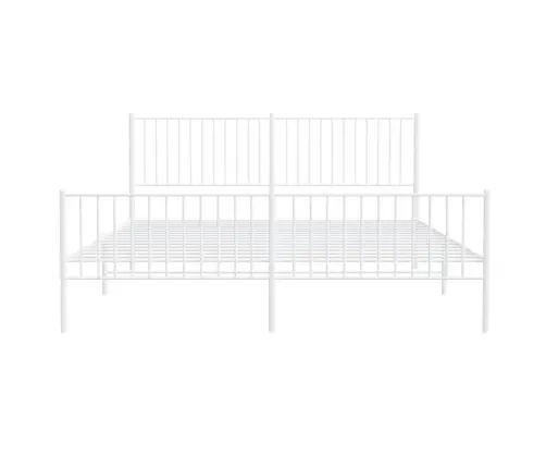Gultas Rāmis Ar Galvgali Un Kājgali, Balts Metāls, 183X213 Cm Vidaxl