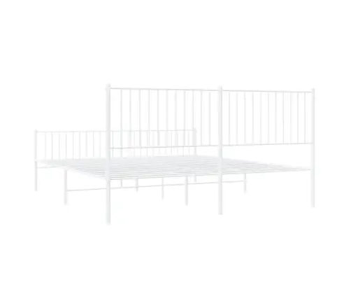 Gultas Rāmis Ar Galvgali Un Kājgali, Balts Metāls, 183X213 Cm Vidaxl
