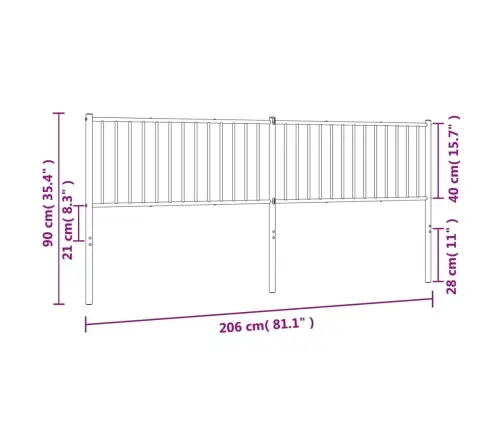 Metallist Voodipeats, Valge, 200 Cm