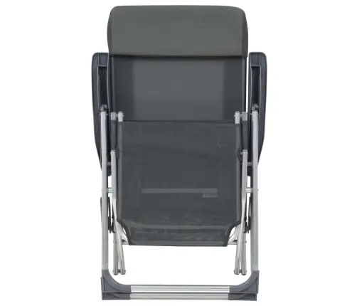 Salokāmi Kempinga Krēsli, Kāju Balsti, 2 Gb., Pelēks Tekstilēns Vidaxl