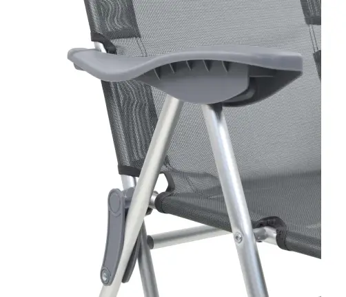 Salokāmi Kempinga Krēsli, Kāju Balsti, 2 Gb., Pelēks Tekstilēns Vidaxl