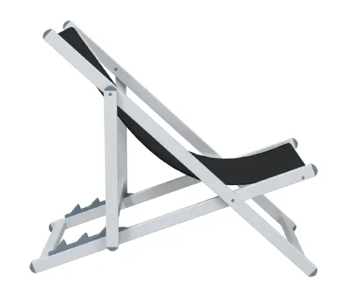 Kokkupandavad Rannatoolid 2 Tk, Must, Alumiinium Ja Tekstileen