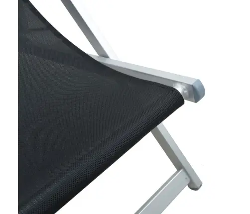 Kokkupandavad Rannatoolid 2 Tk, Must, Alumiinium Ja Tekstileen