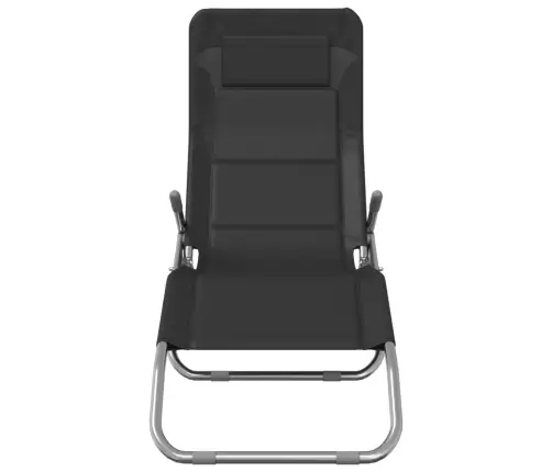 Kokkupandavad Päevitustoolid 2 Tk, Must, Tekstileen Ja Teras