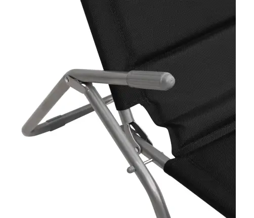 Kokkupandavad Päevitustoolid 2 Tk, Must, Tekstileen Ja Teras