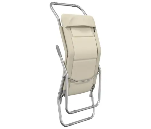 Sauļošanās Krēsli, 2 Gb., Saliekami, Bēšs Tekstilēns, Tērauds Vidaxl
