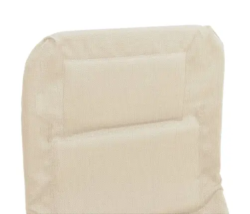 Sauļošanās Krēsli, 2 Gb., Saliekami, Bēšs Tekstilēns, Tērauds Vidaxl