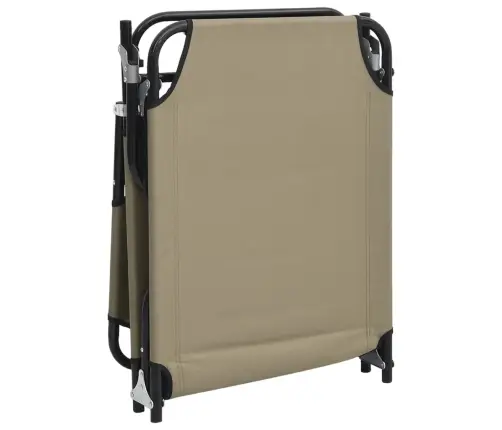 Sauļošanās Krēsls, Saliekams, Pelēkbrūns Audums, Tērauds Vidaxl Sauļošanās Krēsls, Saliekams, Pelēkbrūns Audums, Tērauds Vidaxl