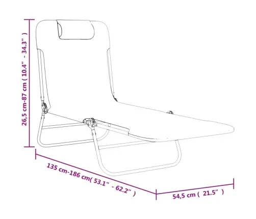 Saliekami Sauļošanās Krēsli, 2 Gab., Zils Tekstilēns Un Tērauds Vidaxl