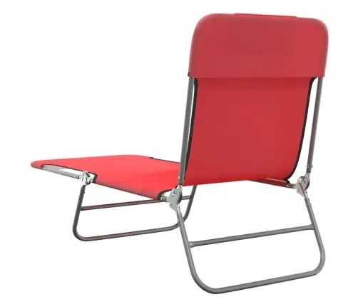 Saliekami Sauļošanās Krēsli, 2 Gb., Sarkans Tekstilēns, Tērauds Vidaxl