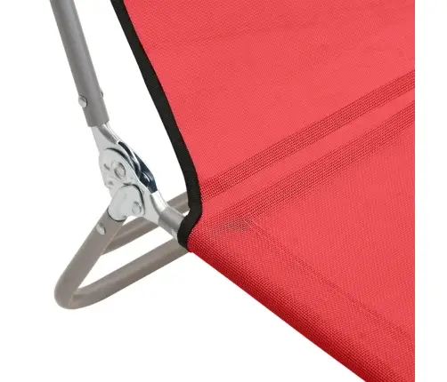 Saliekami Sauļošanās Krēsli, 2 Gb., Sarkans Tekstilēns, Tērauds Vidaxl