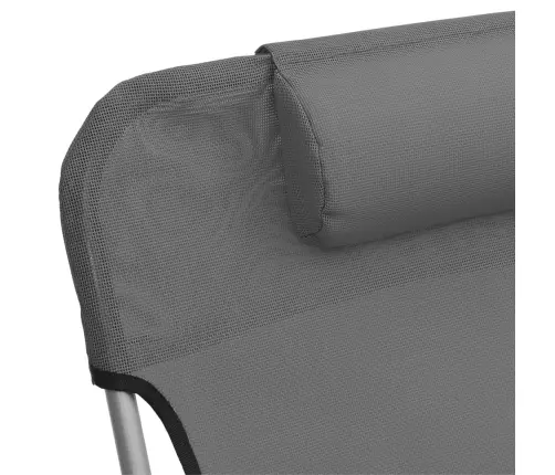 Saliekami Sauļošanās Krēsli, 2 Gab., Pelēks Tekstilēns, Tērauds Vidaxl