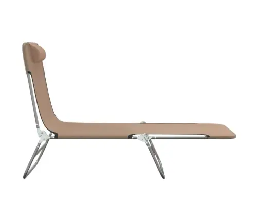 Kokkupandavad Päevitustoolid 2 Tk, Pruunikas, Tekstileen/Teras