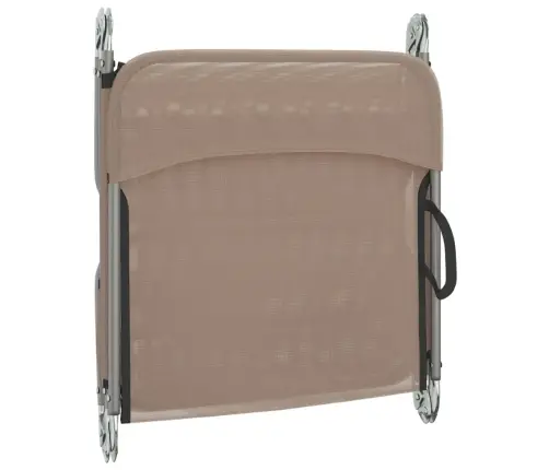 Kokkupandavad Päevitustoolid 2 Tk, Pruunikas, Tekstileen/Teras