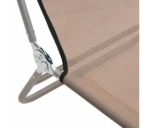 Kokkupandavad Päevitustoolid 2 Tk, Pruunikas, Tekstileen/Teras