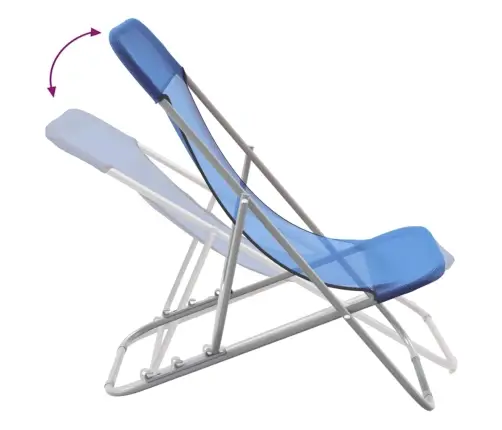 Paplūdimio Kėdės, 2Vnt., Mėlynos, Tekstilenas Ir Plienas