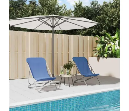 Paplūdimio Kėdės, 2Vnt., Mėlynos, Tekstilenas Ir Plienas