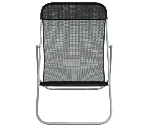 Saliekami Sauļošanās Krēsli, 2 Gab., Melns Tekstilēns, Tērauds Vidaxl